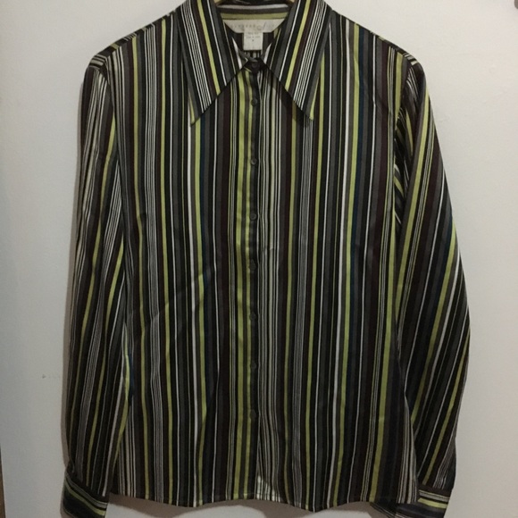 Express Silk Long Sleeve Blouse M